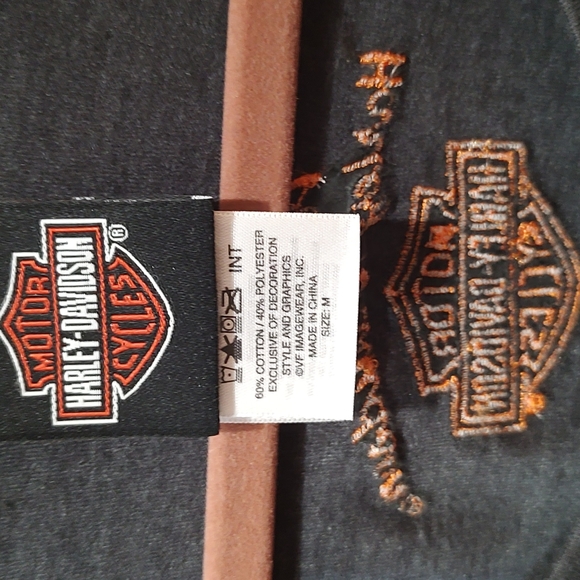 Harley Davidson long sleeved sequined tee - Picture 2 of 4
